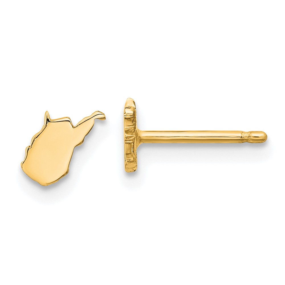 Picture of Quality Gold 14K Yellow Gold West Virginia State Earrings