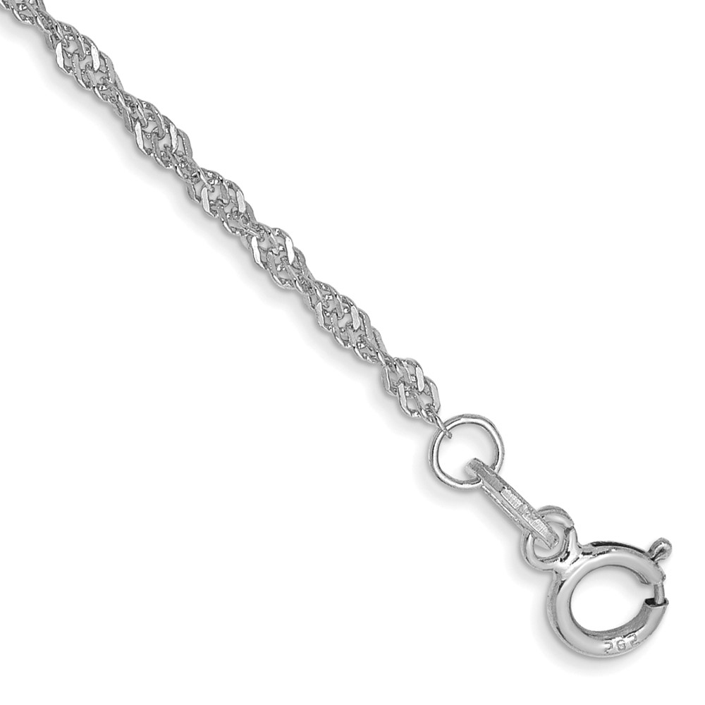 Picture of Finest Gold 14K White Gold 10 in. 1.4 mm Singapore Chain Anklet