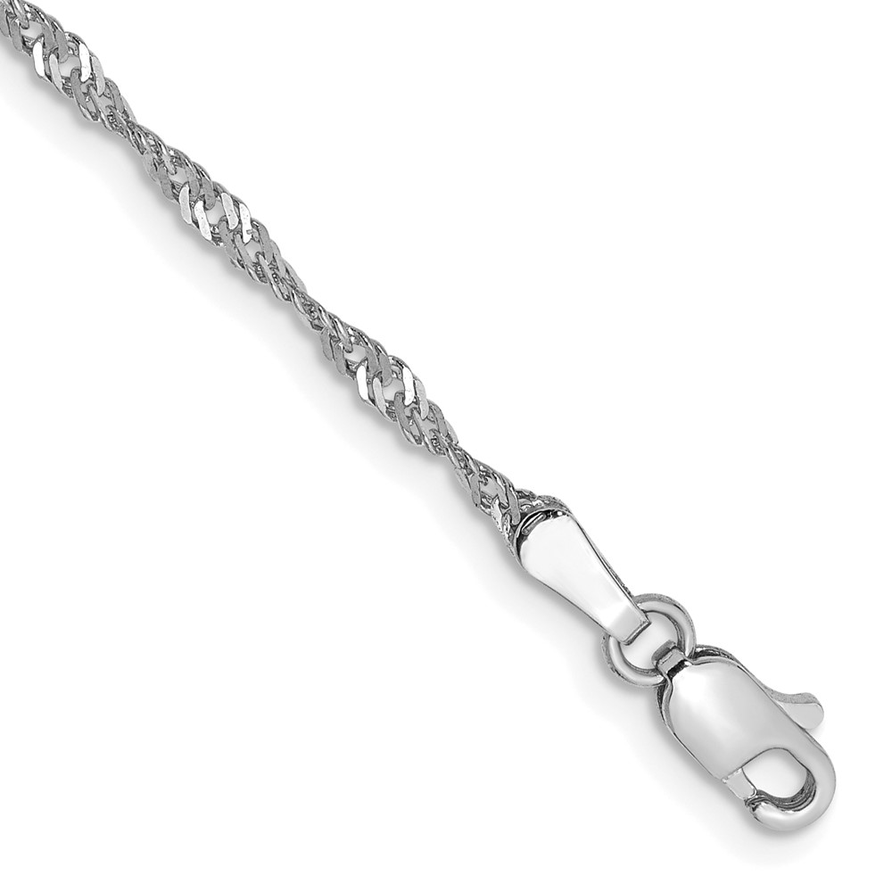 Picture of Finest Gold 14K White Gold 9 in. 1.7 mm Singapore Chain Anklet