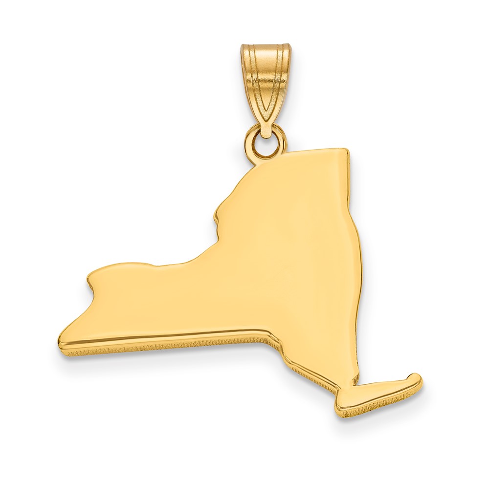 14K Yellow Gold New York State Pendant -  Finest Gold, UBSXNA707Y-NY