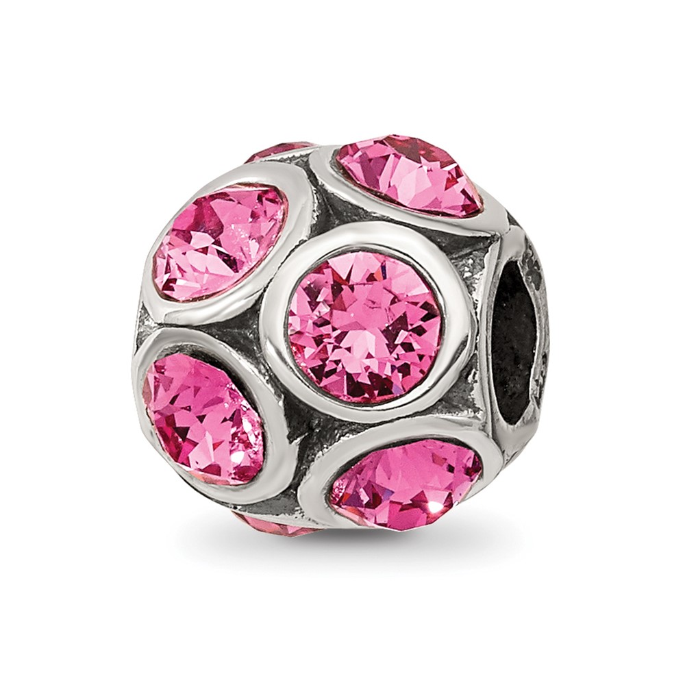 Picture of Finest Gold 10.91 mm Sterling Silver Reflections October Preciosa Crystal Bead&#44; White