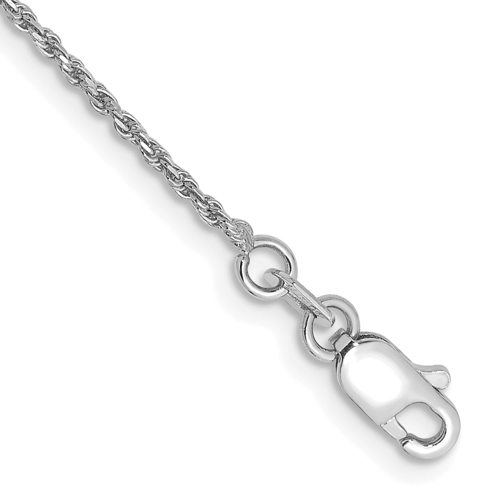 Picture of Finest Gold 14K White Gold 10 in. 1.15 mm Diamond-Cut Machine-made Rope Chain Anklet