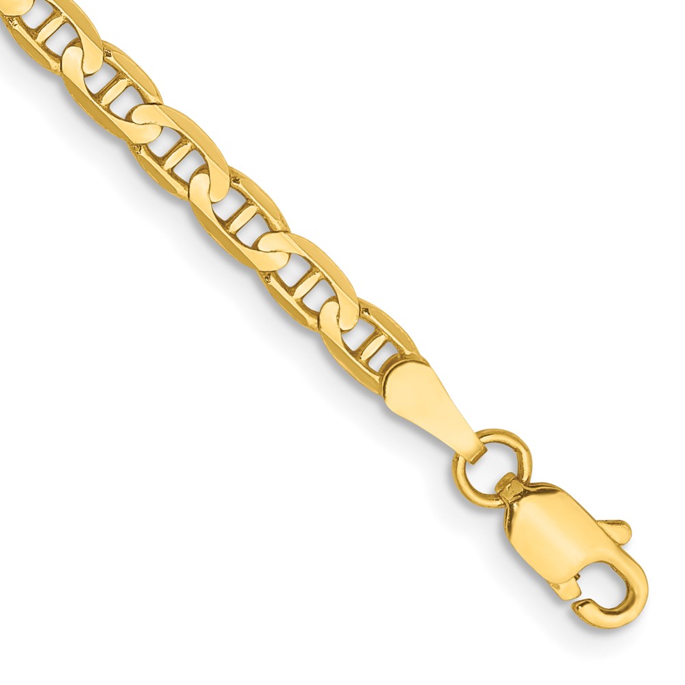 Picture of Finest Gold 14K Yellow Gold 10 in. 3 mm Concave Anchor Chain Anklet