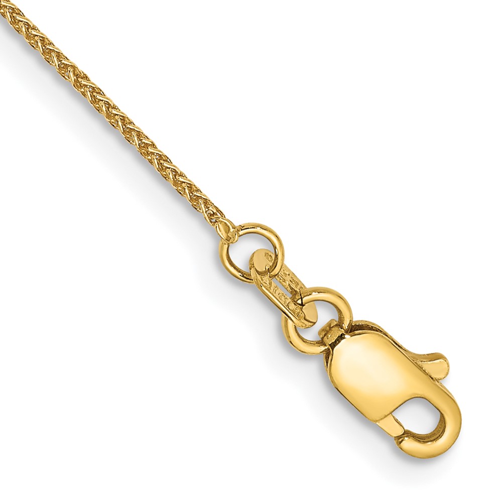 Picture of Finest Gold 14K Yellow Gold 10 in. 0.85 mm Spiga Pendant Chain Anklet