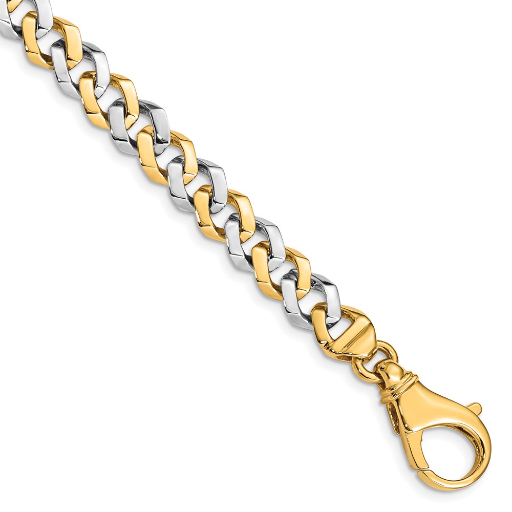 Picture of Finest Gold 14K Two-tone 8 mm Hand-polished Fancy Link Bracelet