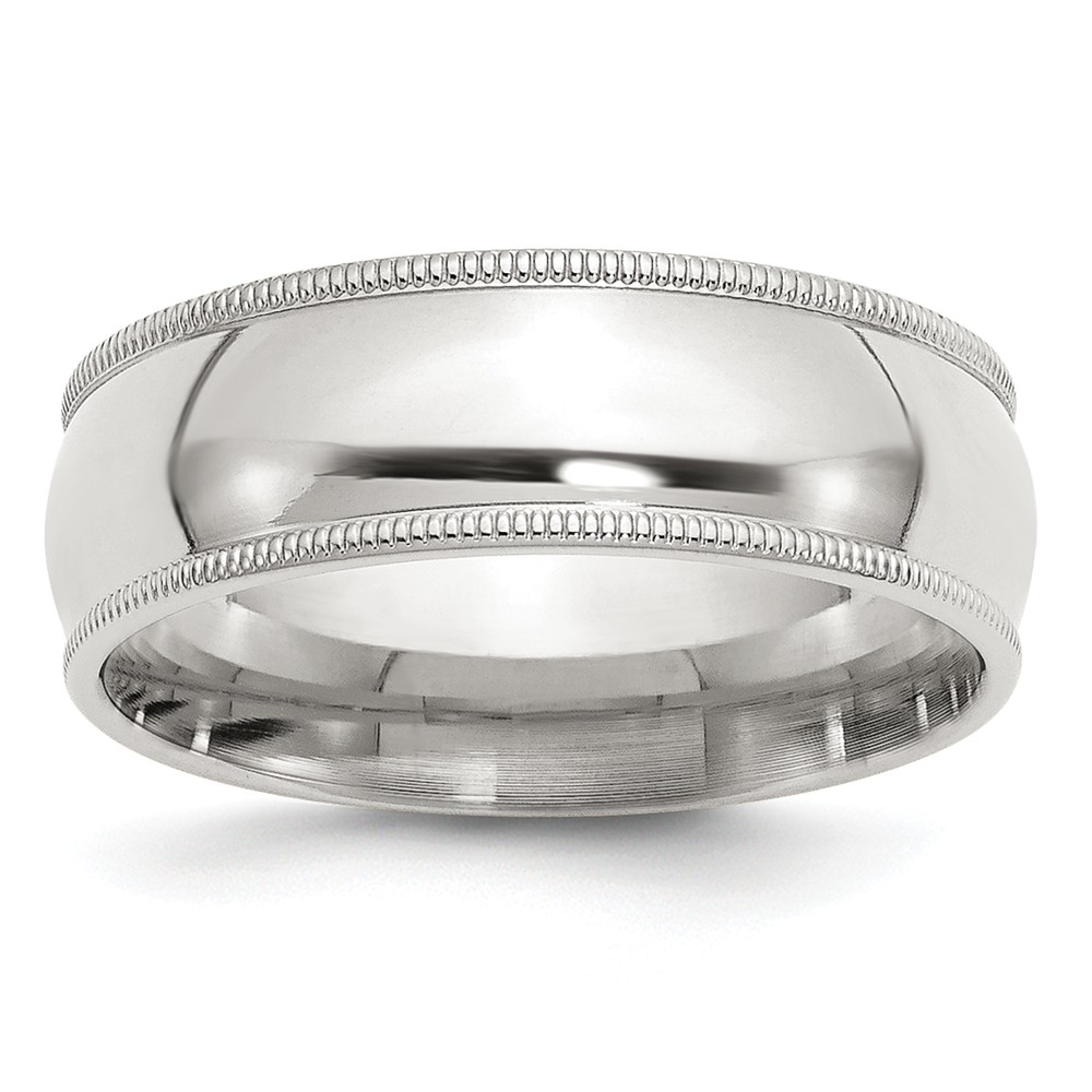 Picture of Bridal QCFM070-6 7 mm Sterling Silver Milgrain Comfort Fit Band, Size 6