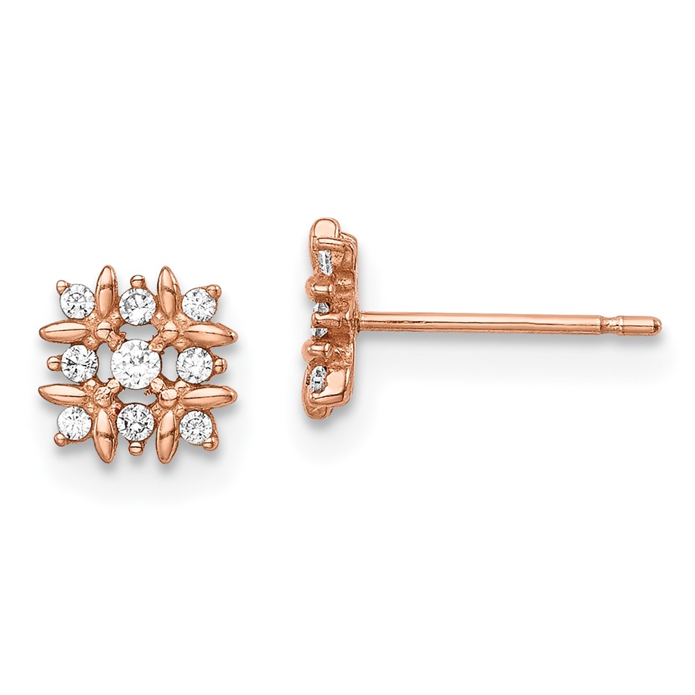 Picture of Finest Gold 14k Rose Gold Madi K Rose Gold Fancy CZ Earrings