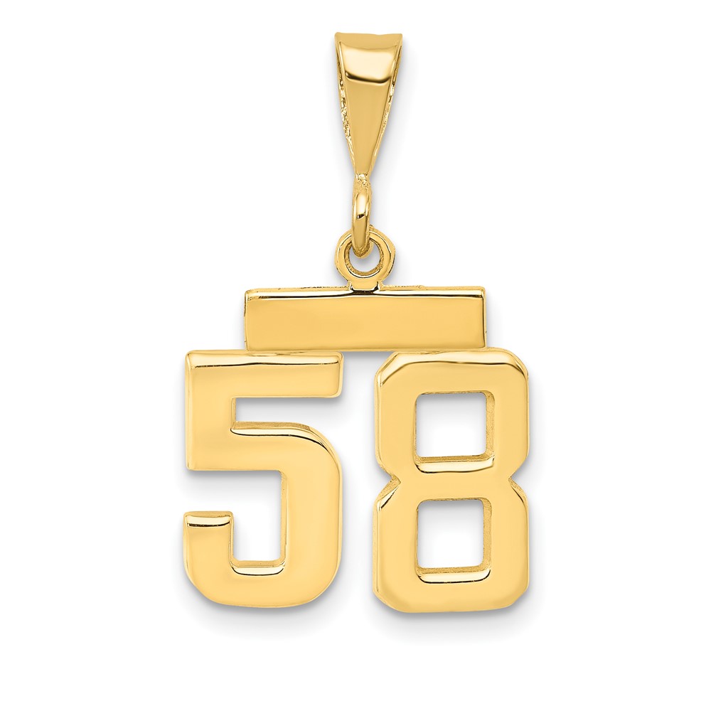 Picture of Finest Gold 14k Yellow Gold Small Polished Number 58 Charm Pendant