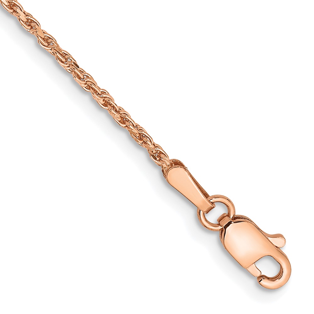 Picture of Finest Gold 14K Rose Gold 7 in. 1.5 mm Diamond-cut Man Made Rope with Lobster Clasp Chain Bracelet