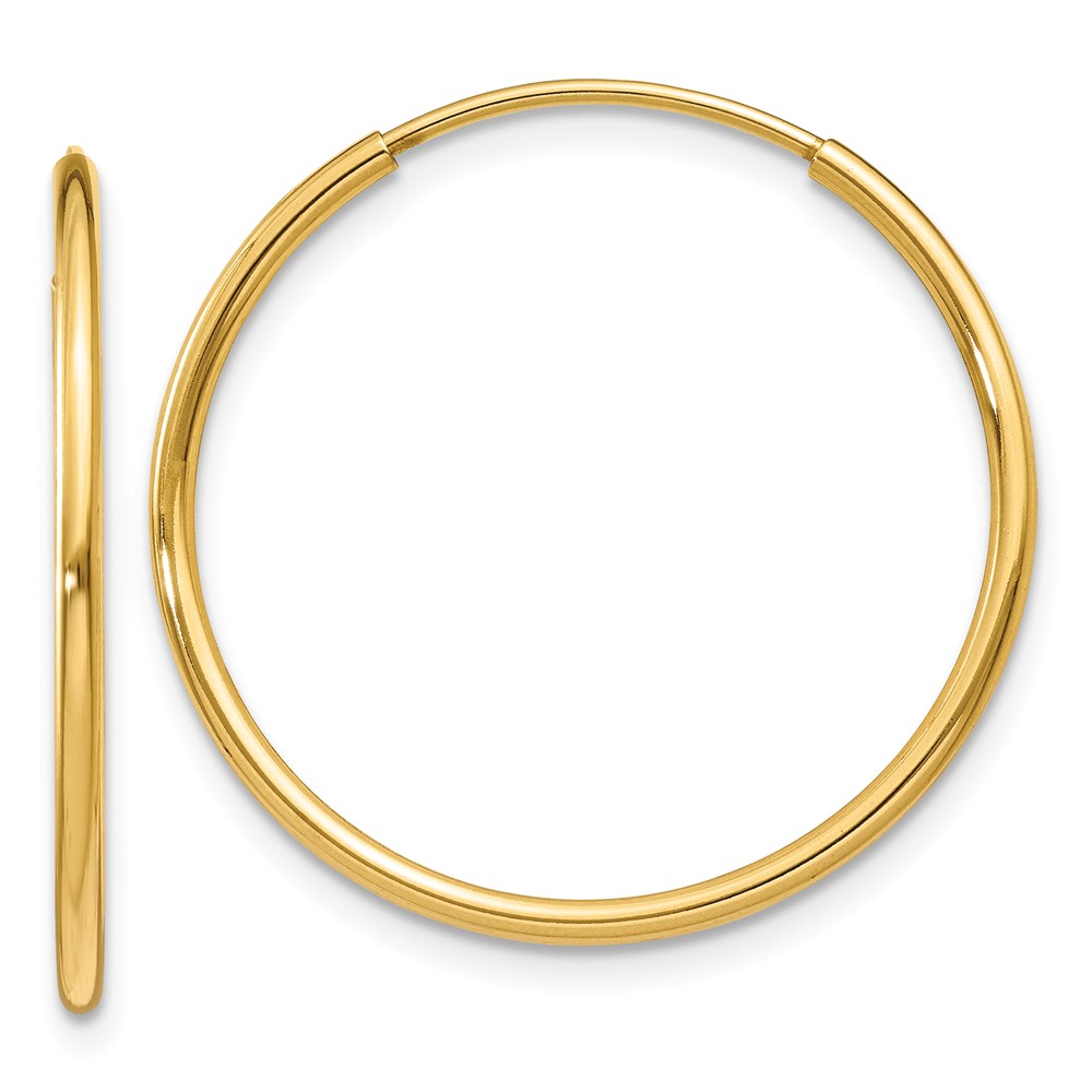 Picture of Finest Gold 1.25 x 21 mm 14K Yellow Gold Endless Hoop Earring&amp;#44; Pair