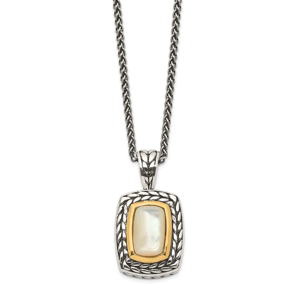 Picture of Shey Couture QTC56 Sterling Silver with 14k Gold Mother of Pearl 18in Necklace
