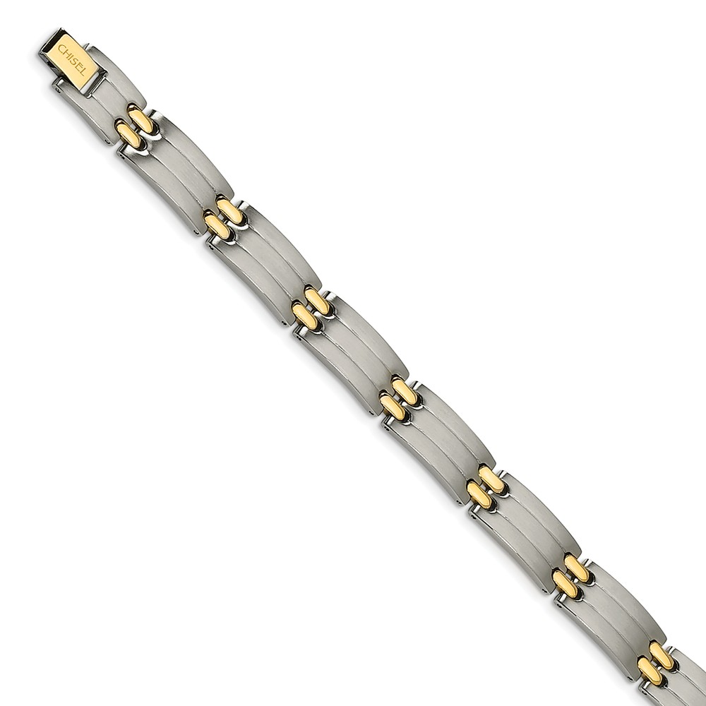 Picture of Chisel SRB110-8.75 Stainless Steel Yellow IP-plated Bracelet, Size 8.75