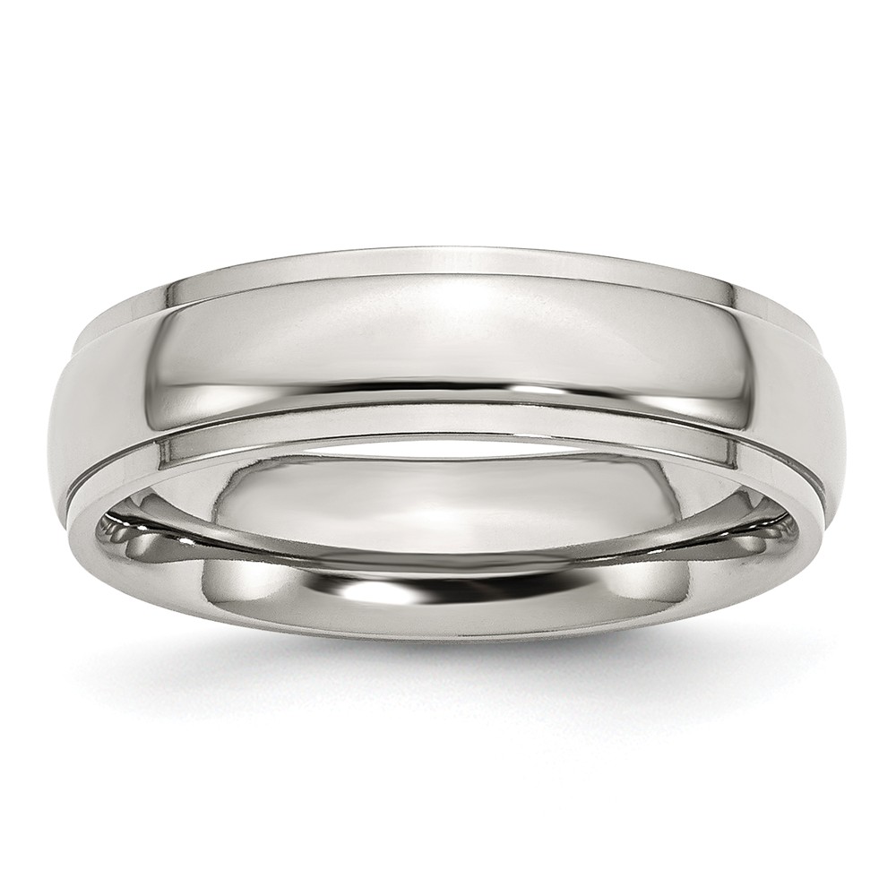 Picture of Bridal SR35-6 6 mm Stainless Steel Ridged Edge Polished Band&#44; Size 6