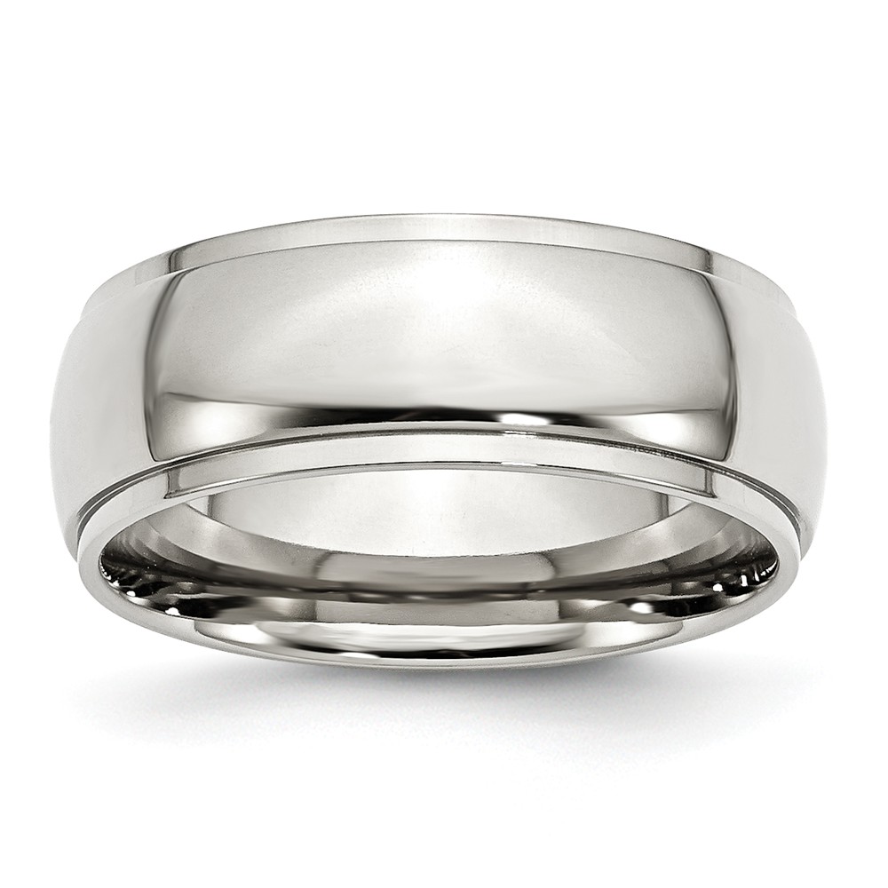 Picture of Bridal SR36-6 8 mm Stainless Steel Ridged Edge Polished Band&#44; Size 6