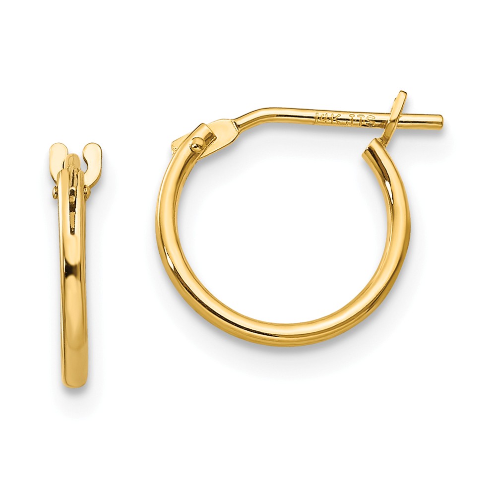 Picture of Finest Gold 1 x 10 mm 14K Yellow Gold Madi K Hoop Earrings&amp;#44; Pair