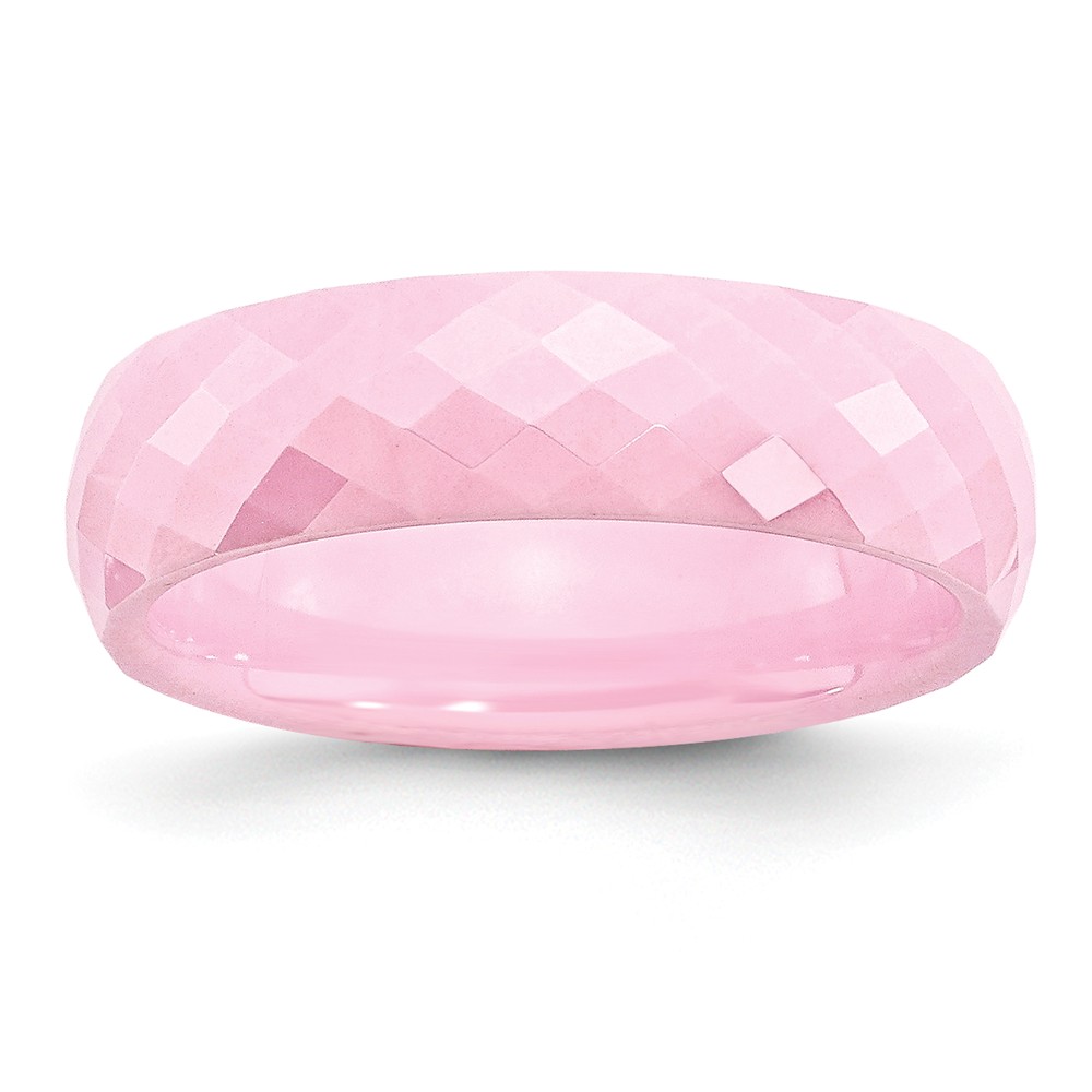 Picture of Bridal CER17-6 6 mm Ceramic Pink Faceted Polished Band&#44; Size 6