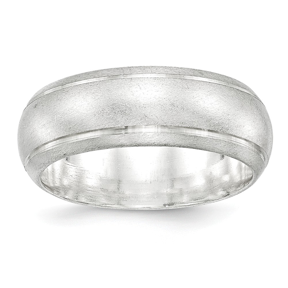 Picture of Bridal QSFB080-7 8 mm Sterling Silver Satin Band&#44; Size 7