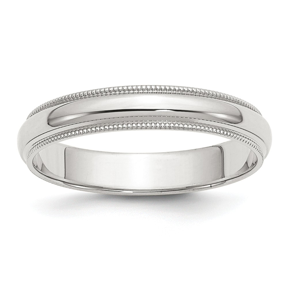 Picture of Bridal QWM040-11 4 mm Sterling Silver Half Round Milgrain Band&#44; Size 11