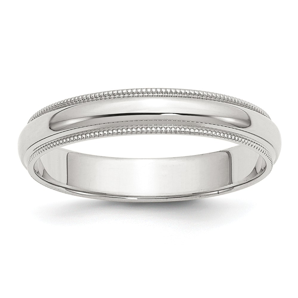 Picture of Bridal QWM040-12 4 mm Sterling Silver Half Round Milgrain Band, Size 12