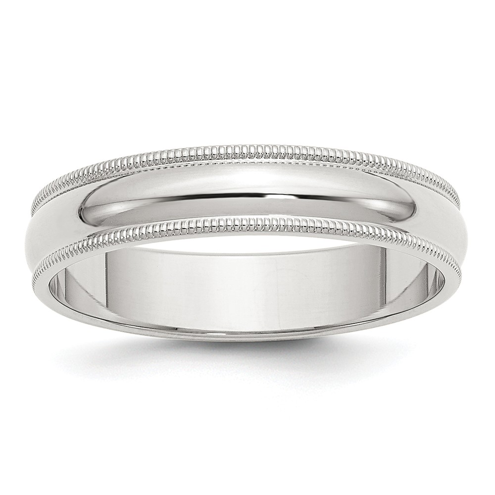 Picture of Bridal QWM050-10 5 mm Sterling Silver Half Round Milgrain Band&#44; Size 10