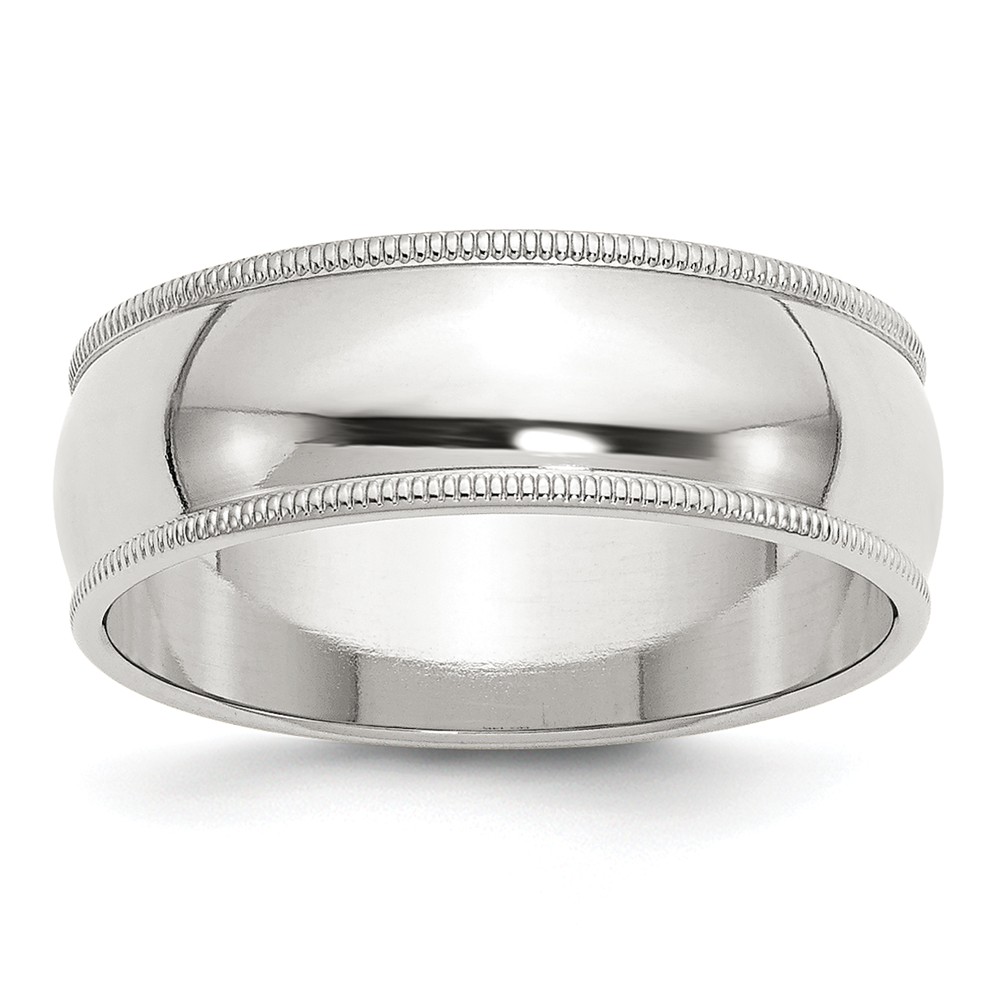 Picture of Bridal QWM070-5 7 mm Sterling Silver Half Round Milgrain Band, Size 5