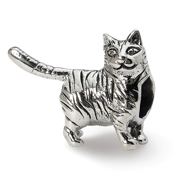 Reflections Sterling Silver American Shorthair Cat Bead/Charm