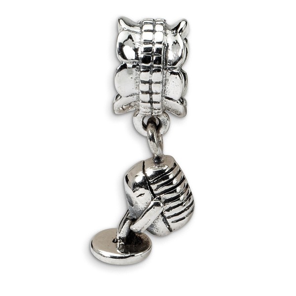 Reflection Beads Sterling Silver Microphone Dangle Bead (21 x 6 mm)