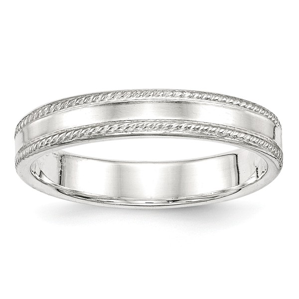 Picture of Chisel QDEB040-10 4 mm Sterling Silver Design Edge Band - Size 10