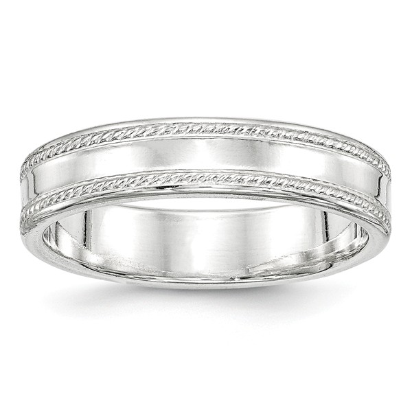 Picture of Bridal QDEB050-4 5 mm Sterling Silver Design Edge Band - Size 4