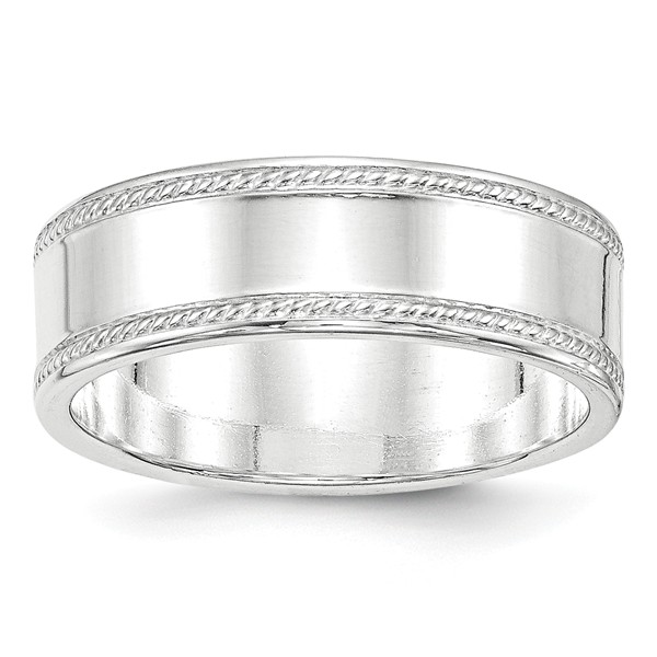 Picture of Bridal QDEB070-10 7 mm Sterling Silver Design Edge Band - Size 10