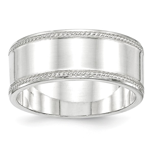 Picture of Bridal QDEB095-10 9.5 mm Sterling Silver Designed Edge Band - Size 10