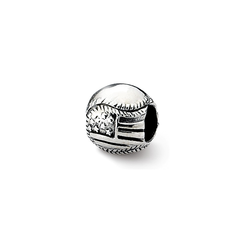 Reflection Beads QRS1937 Sterling Silver USA Flag Baseball Bead, Antiqued -  Action Rubber Industrial Suppl