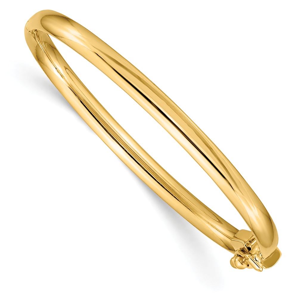Picture of Childrens DB573 5 mm 14K Gold Polished 3.7 Hinged Safety Clasp Baby Bangle&#44; Polished - Size