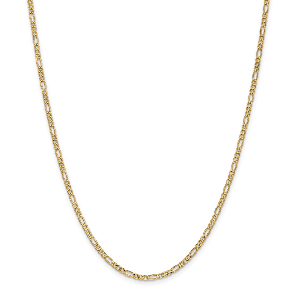 Picture of Finest Gold 2.5 mm x 24 in. 14K Yellow Gold Semi-Solid Figaro Chain
