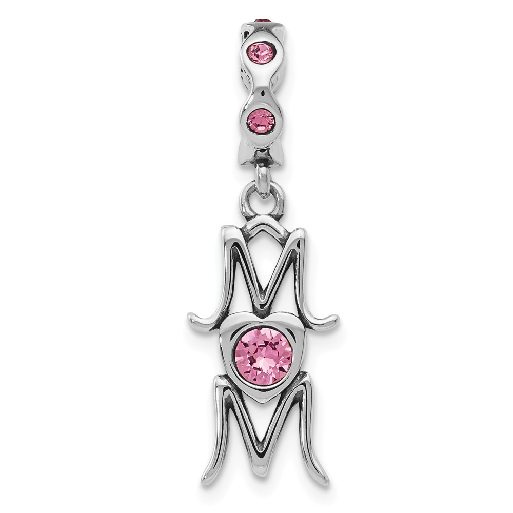 Sterling Silver Crystals from Swarovski Mom Dangle Bead - Polished -  Glitter, GL2726847