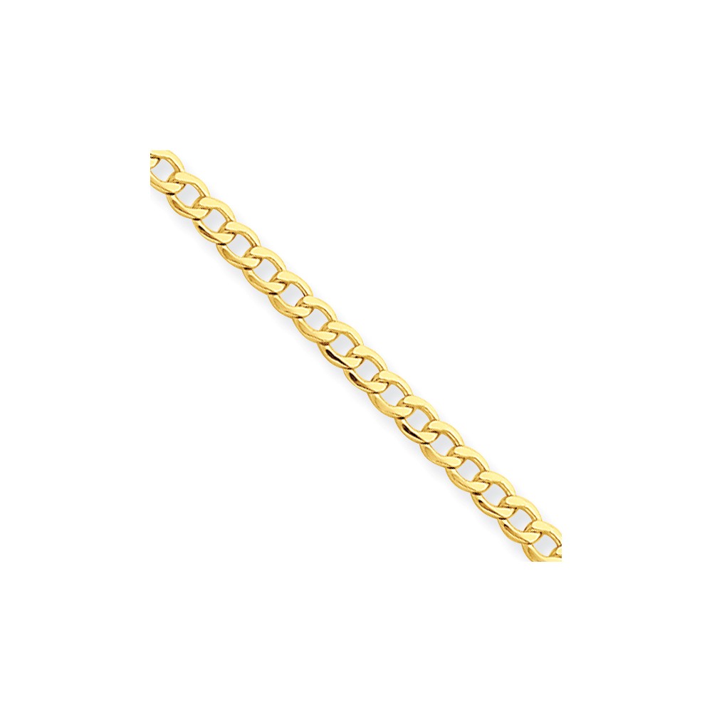 Picture of Finest Gold 2.5 mm x 10 in. 14K Yellow Gold Semi-Solid Curb Link Chain