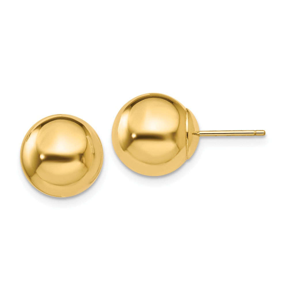 Picture of Finest Gold 10 mm 14K Yellow Gold Polished Ball Post Earrings&amp;#44; Pair
