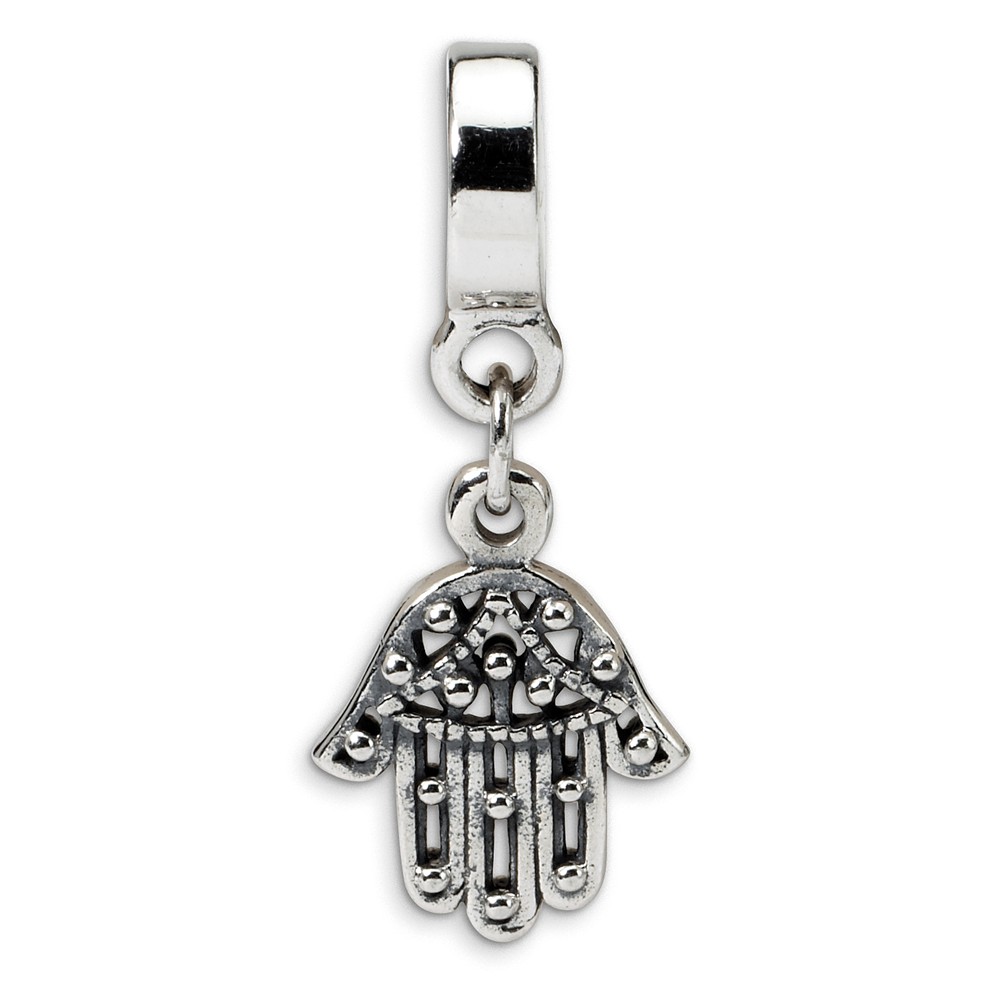 Picture of Reflection Beads QRS1049 Sterling Silver Chamseh Dangle Bead - Antiqued & Polished