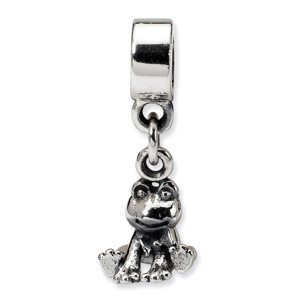 Picture of Reflection Beads QRS1036 Sterling Silver Kids Frog Dangle Bead