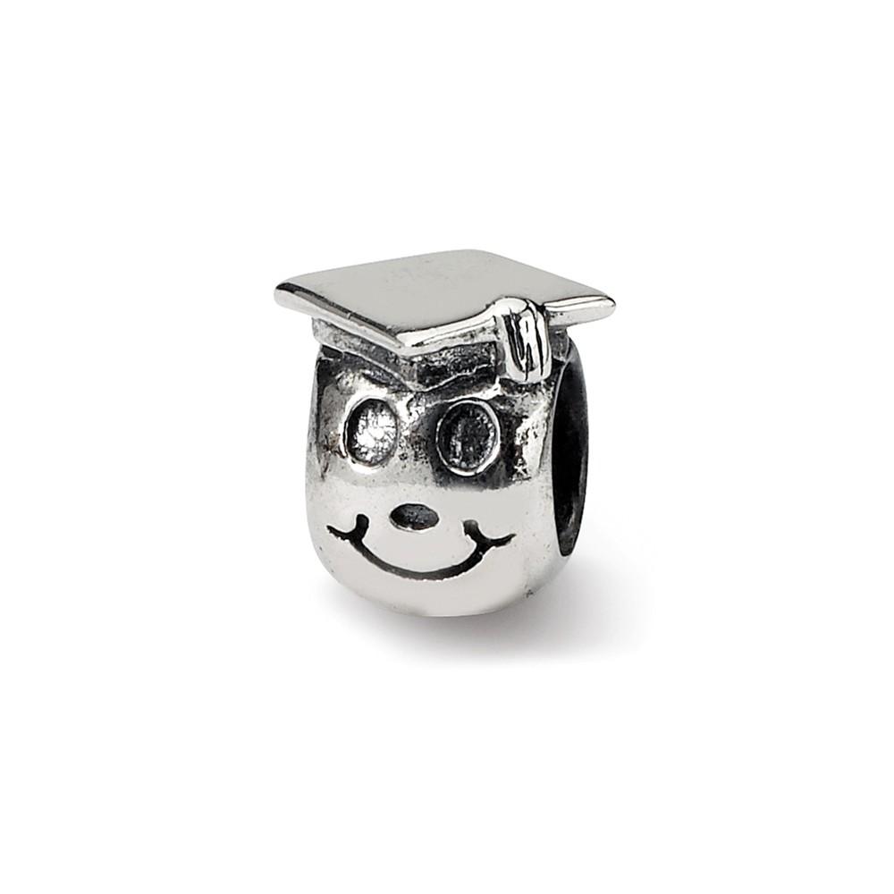 Picture of Reflection Beads QRS1038 Sterling Silver Kids Happy Graduate Bead