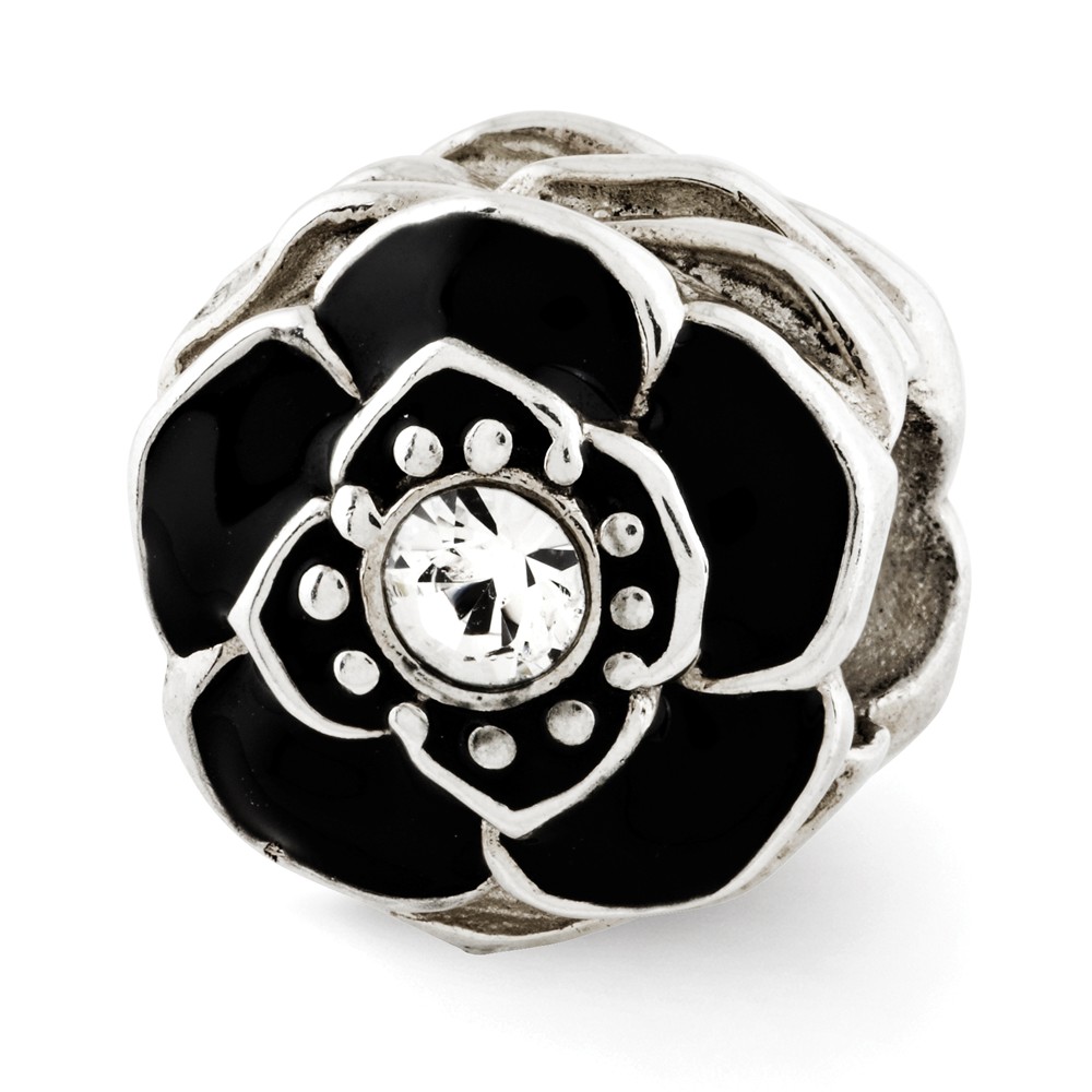 Sterling Silver Flower with Swarovski Crystal Bead -  Glitter, GL2726398