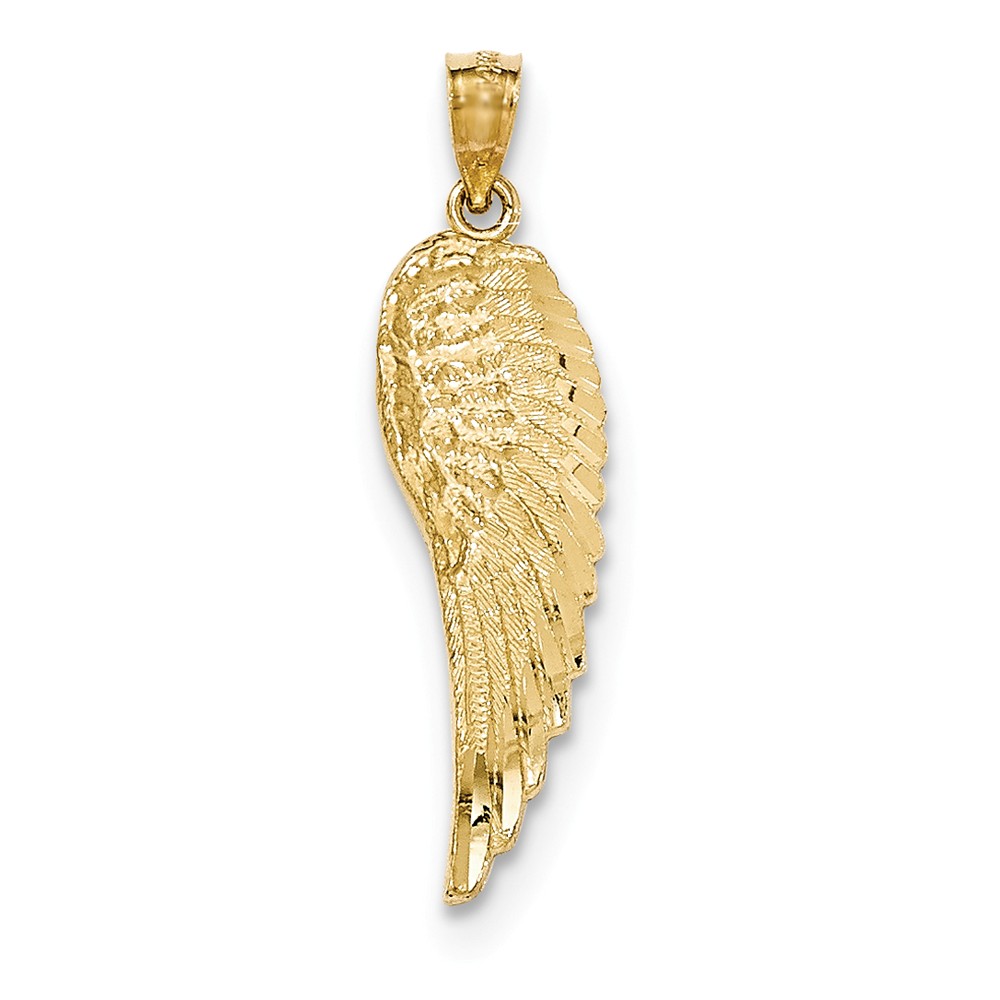 Picture of Finest Gold 14K Yellow Gold Polished &amp; Textured Angel Wing Pendant