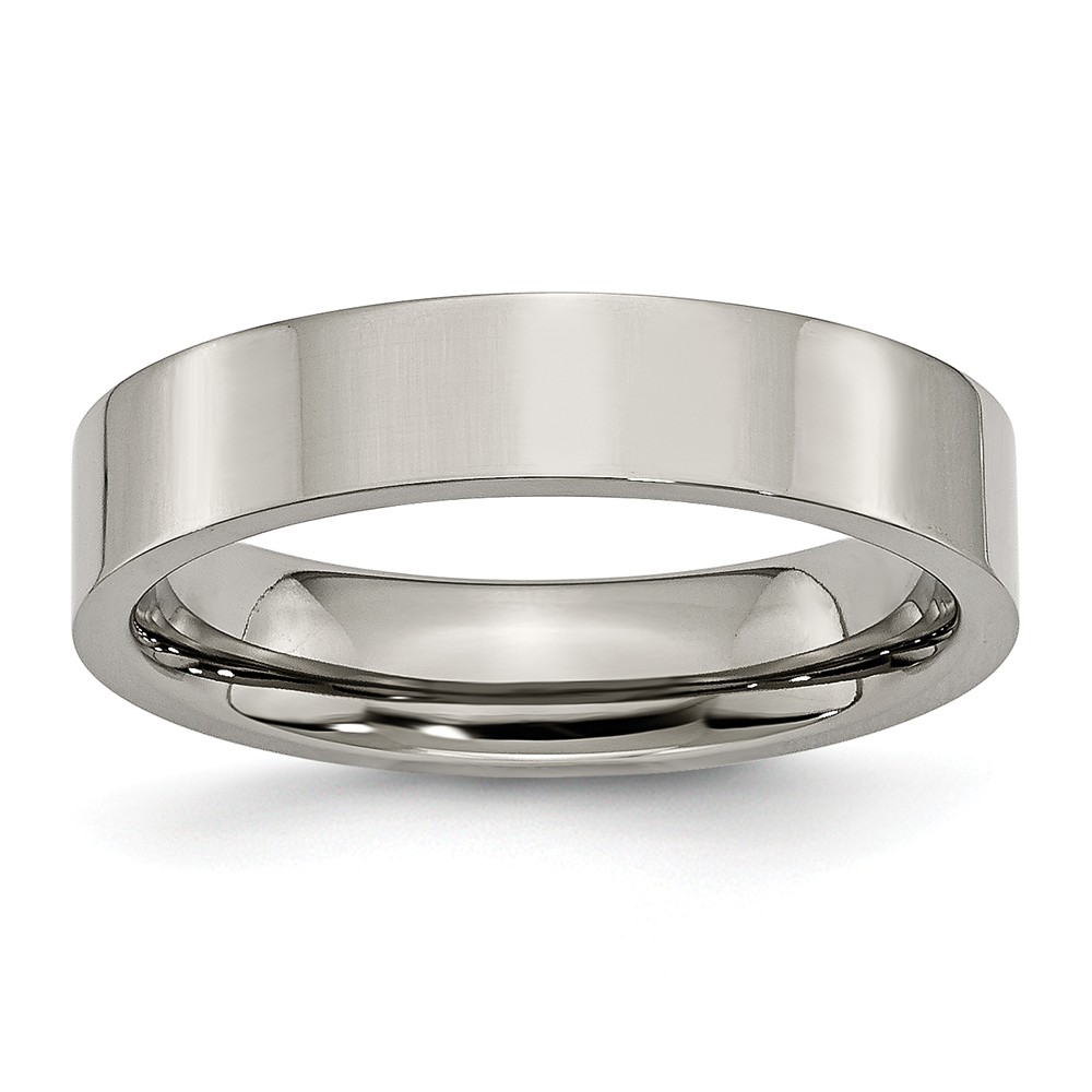 Picture of Bridal TB155-12 5 mm Titanium Flat Polished Band - Size 12
