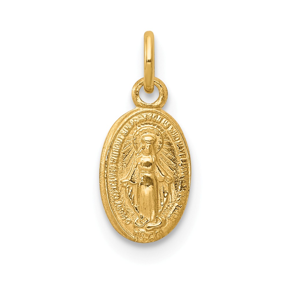 Picture of Finest Gold 7 x 14 mm 14K Yellow Gold Miraculous Medal Charm