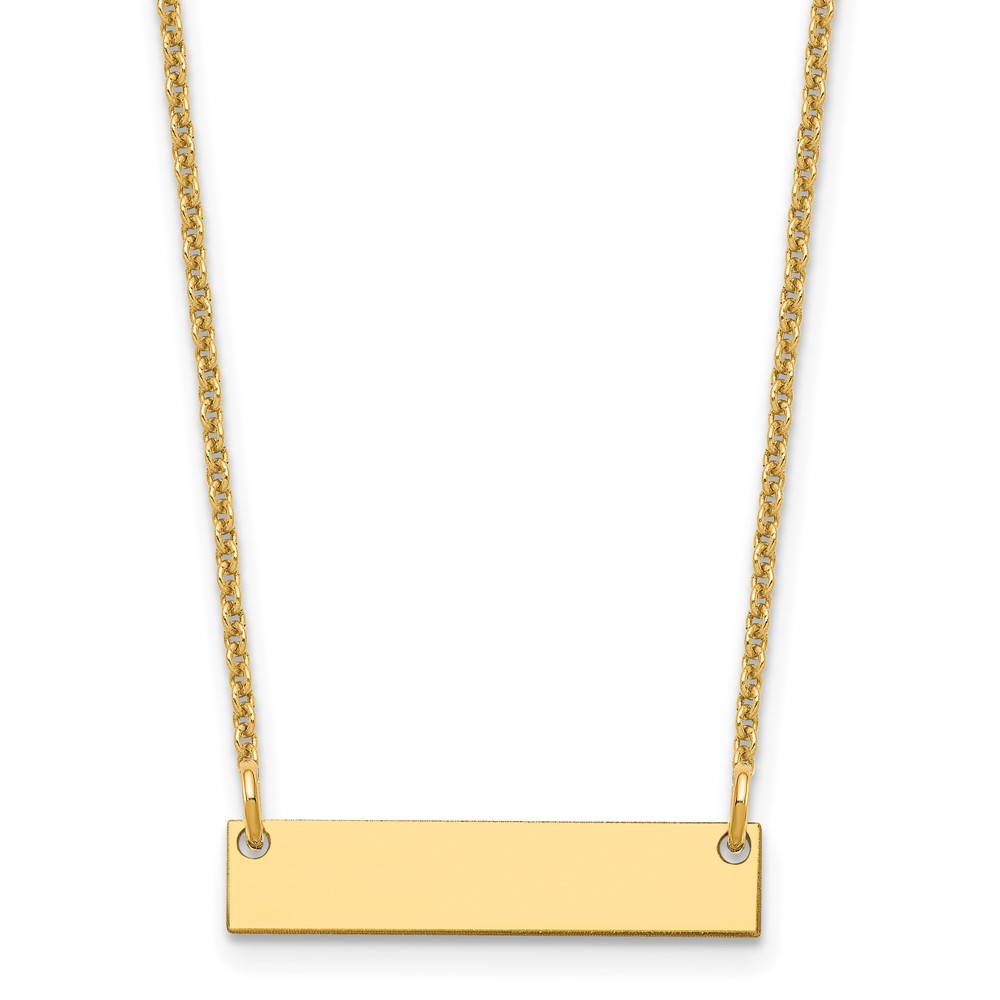 Picture of Quality Gold XNA1197Y 18 in. x 25 mm 14K Polished Blank Bar Necklace, Yellow - Small