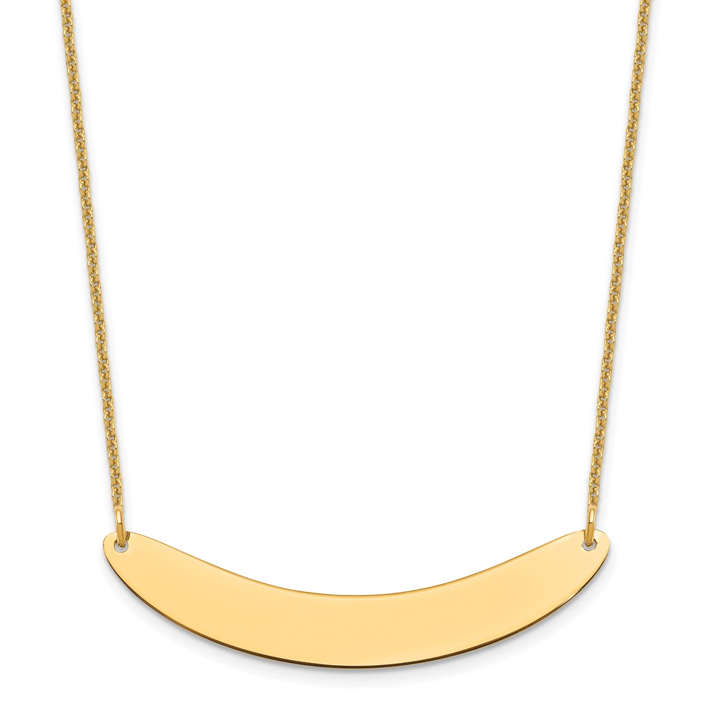 Picture of Quality Gold XNA1206Y 18 in. x 40 mm 14K Medium Polished Curved Blank Bar Necklace, Yellow