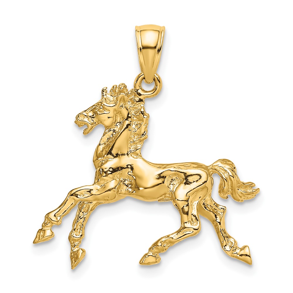 Picture of Finest Gold 10K 3-D Horse Trotting Charm