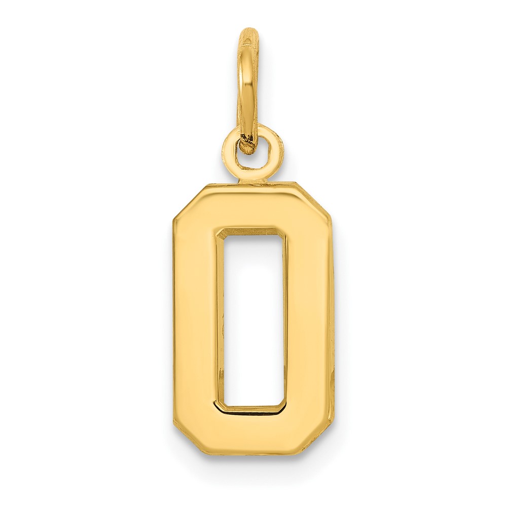 Picture of Finest Gold 10K Yellow Gold Casted Small Polished Number 0 Charm