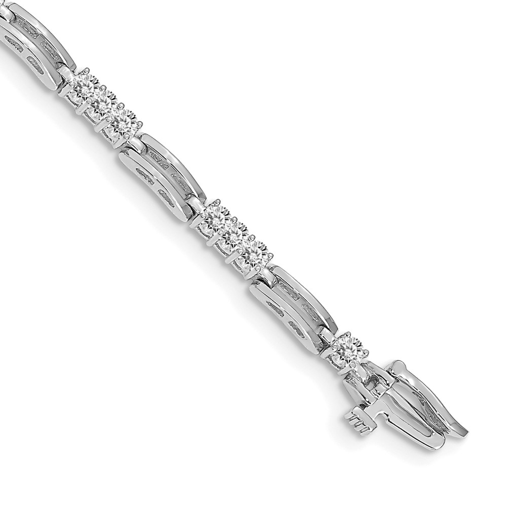 Picture of Finest Gold 14K White Gold 2.4 mm Diamond Fancy Link Tennis Bracelet Mounting