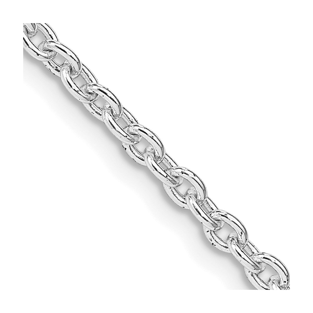 Sterling Silver Rhodium-Plated 2.75 mm 26 in. Cable Chain -  Finest Gold, UBSQCL080R-26